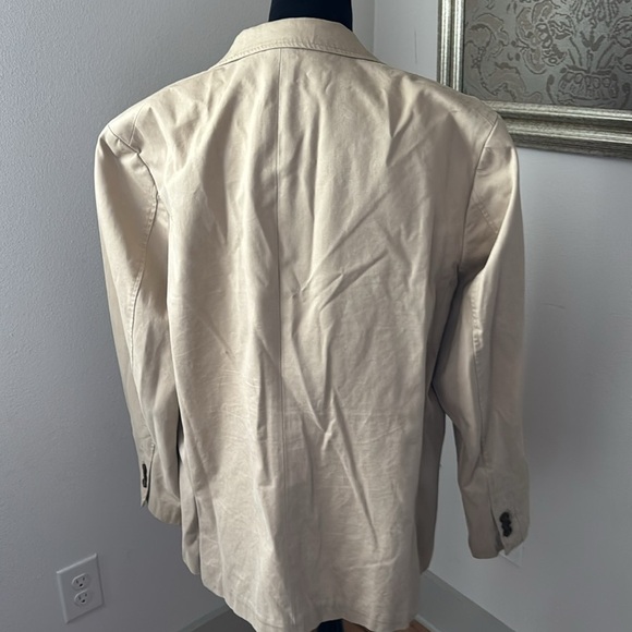 1… like no other khaki light tan 100% cotton single two button front blazer 48R - Picture 4 of 11